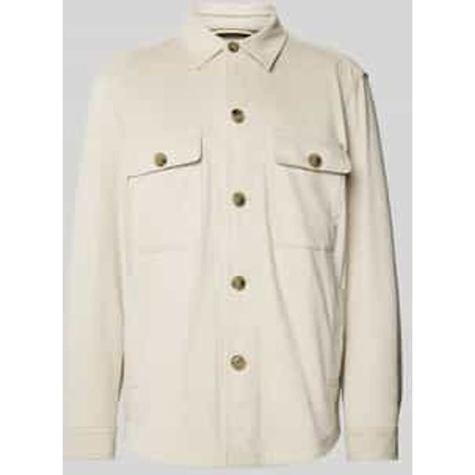 Regular fit overhemdjack met paspelzakken op de borst, model 'Hutson'
