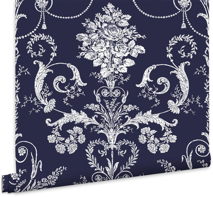Laura Ashley Josette Behang - Bloemen - 10mx52cm - Blauw