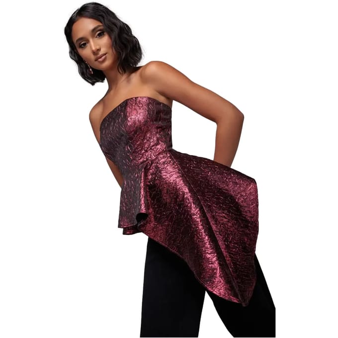 Asymmetrische Basque Bustier Dames Goddiva Jacquard