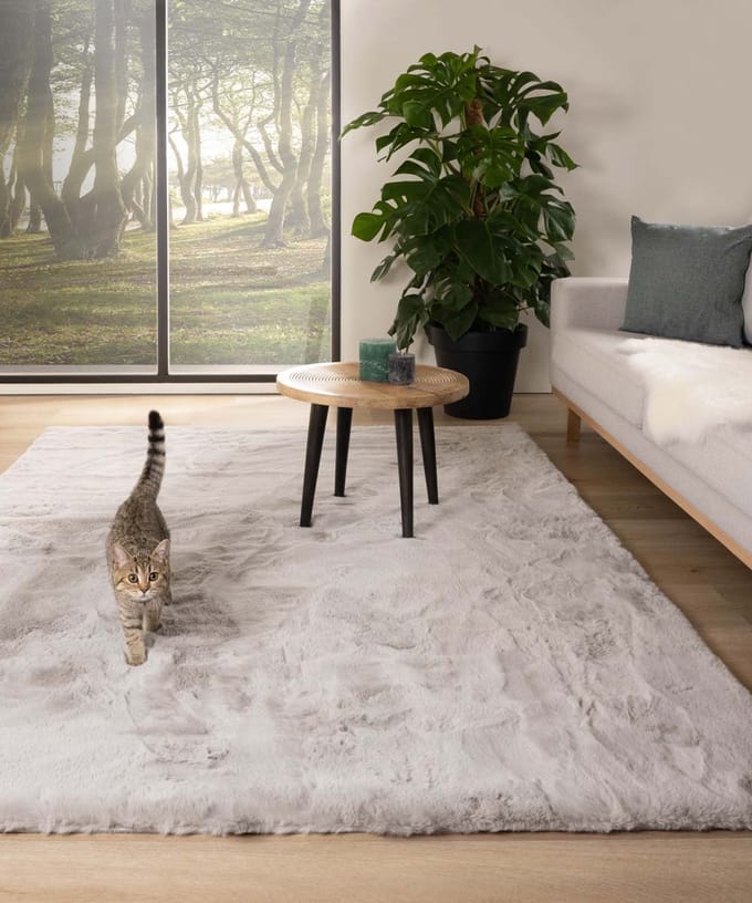 Fluffy vloerkleed - Comfy plus lichtgrijs 230x330