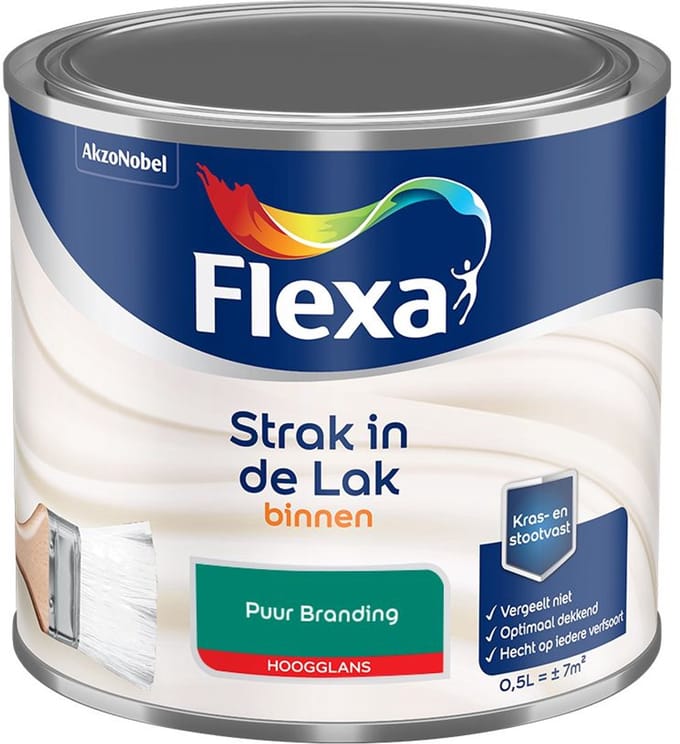 Flexa - Strak In De Lak Binnenlak Hoogglans - Puur Branding - Mengverf - 500 Ml