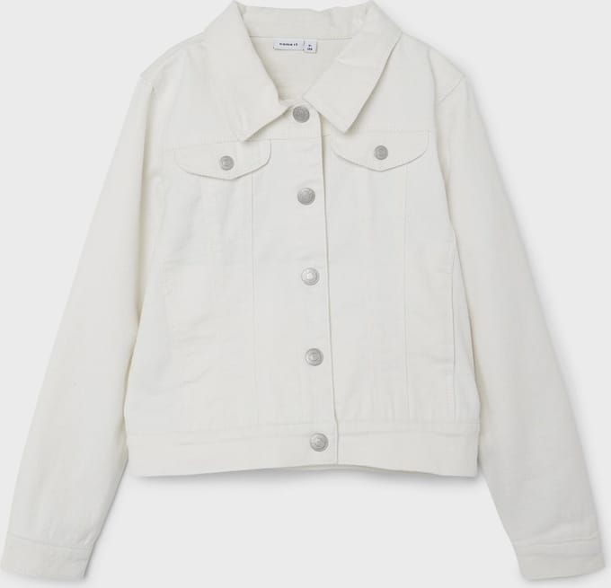 NAME IT NKFREJA TWILL JACKET 4160-YF NOOS Meisjes Jas - Bright White - Maat 140