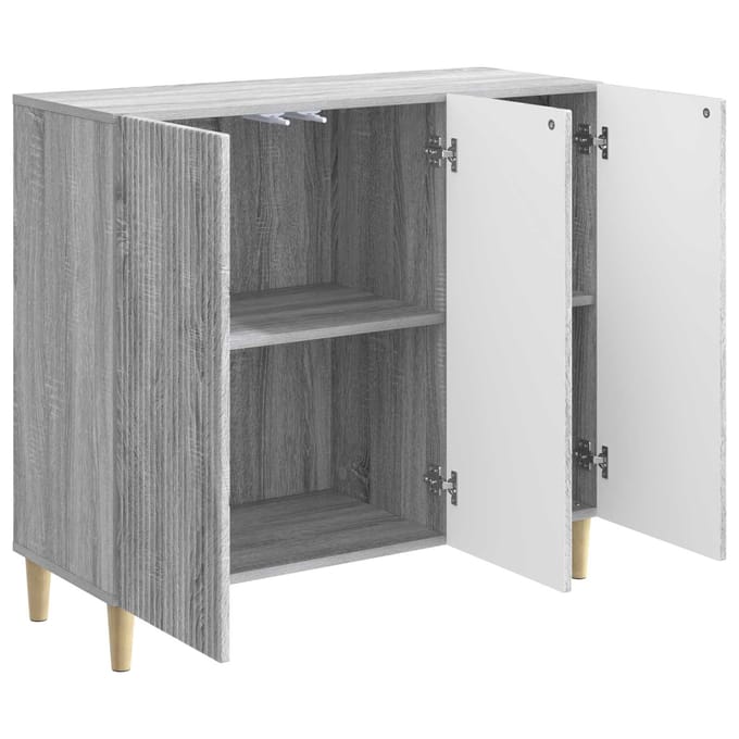 vidaXL - Dressoir - Grijs - sonoma - 89 - x - 34,5 - x - 80 - cm - Bewerkt - hout