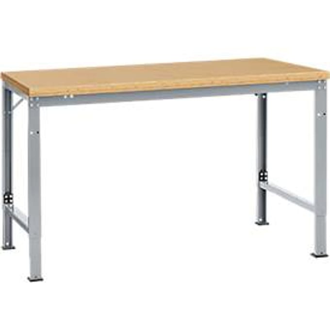 Manuflex basistafel UNIVERSAL Speciaal, 1500 x 1000 mm, multiplex natuur, aluminium zilver