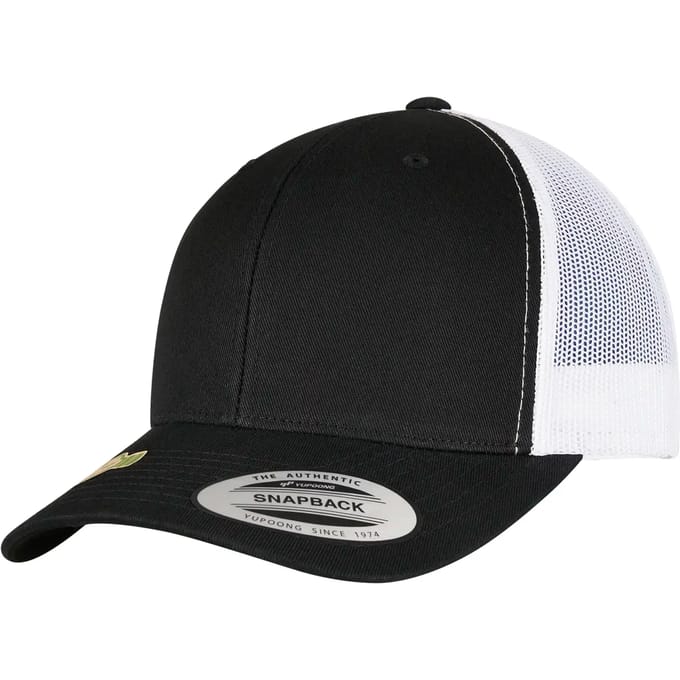 Flexfit - YP CLASSICS RECYCLED RETRO TRUCKER CAP 2TONE blk/wht one size Trucker pet - Zwart/Wit