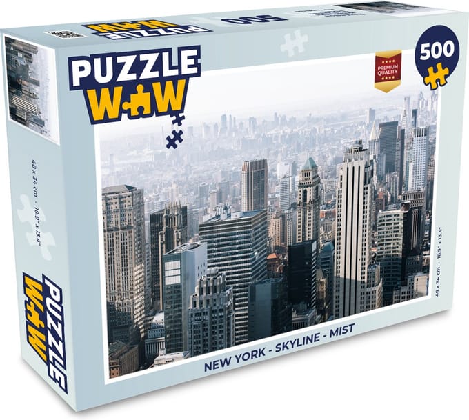 Puzzel New York - Skyline - Mist - Legpuzzel - Puzzel 500 stukjes