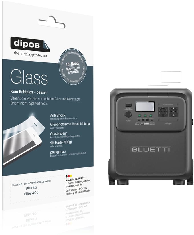 dipos – 2x Pantserfolie geschikt voor Bluetti Elite 400 | 9H Screenprotector