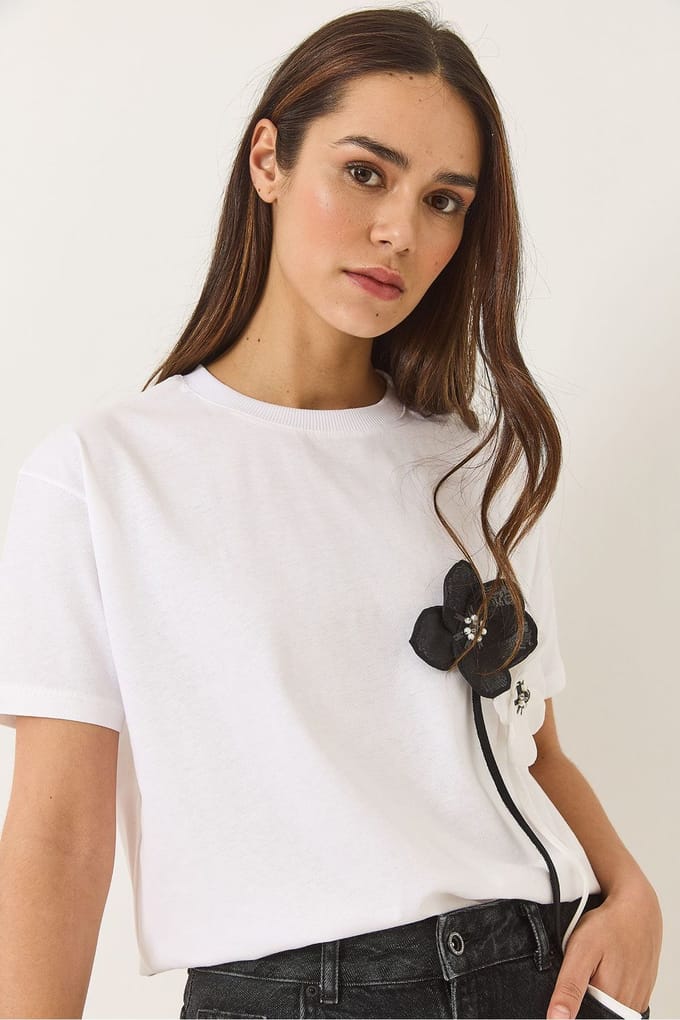 Bloemendruk Korte Mouwen T-shirt