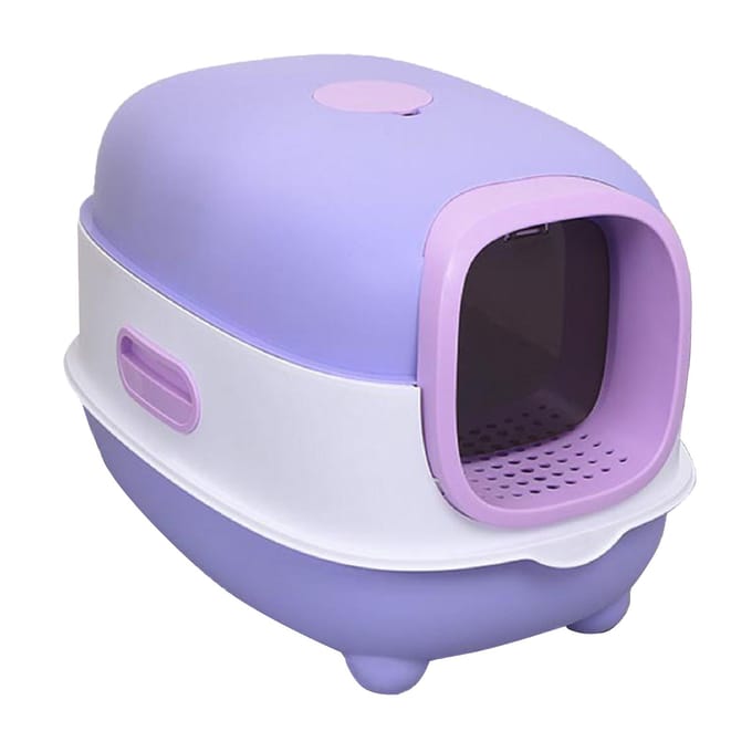 Bac à litière fermé pour chat extra large, résistant aux éclaboussures, contrôle des odeurs, bac à litière fermé pour chat, boîte de toilette pour chat pour white