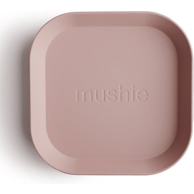 Mushie - Kinderservies Borden Vierkant (Set van 2) - Borden - Blush