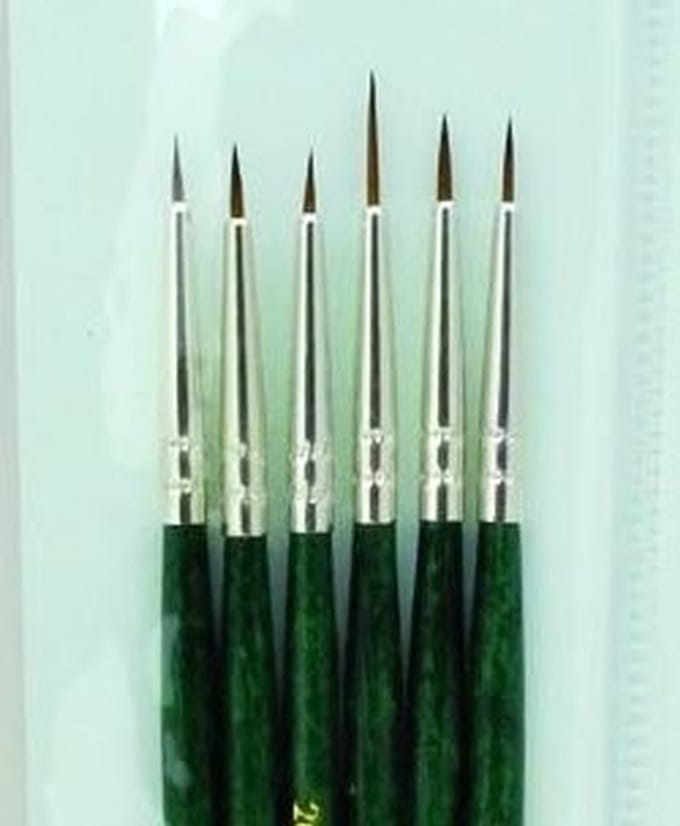 R&L Gold Taklon Brush Set No. 9139 - 6 Pack