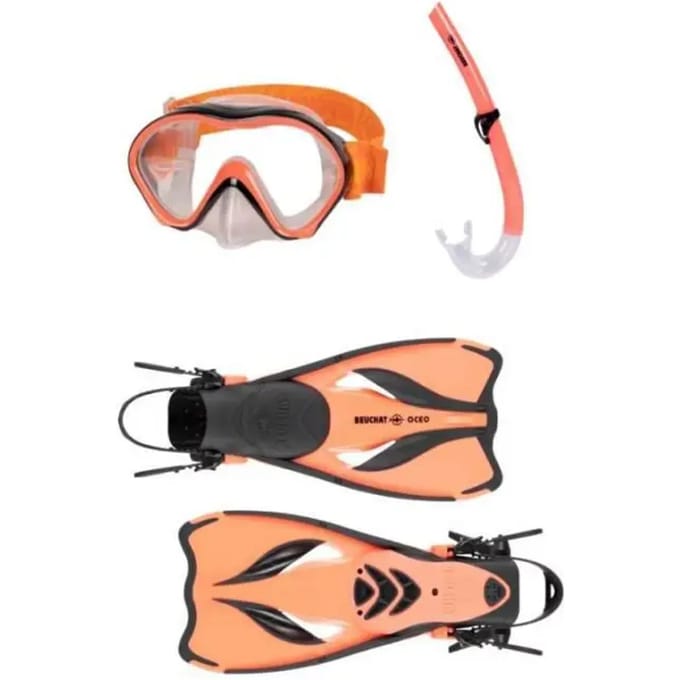 Set vinnen + enkel glasmasker + snorkel Beuchat