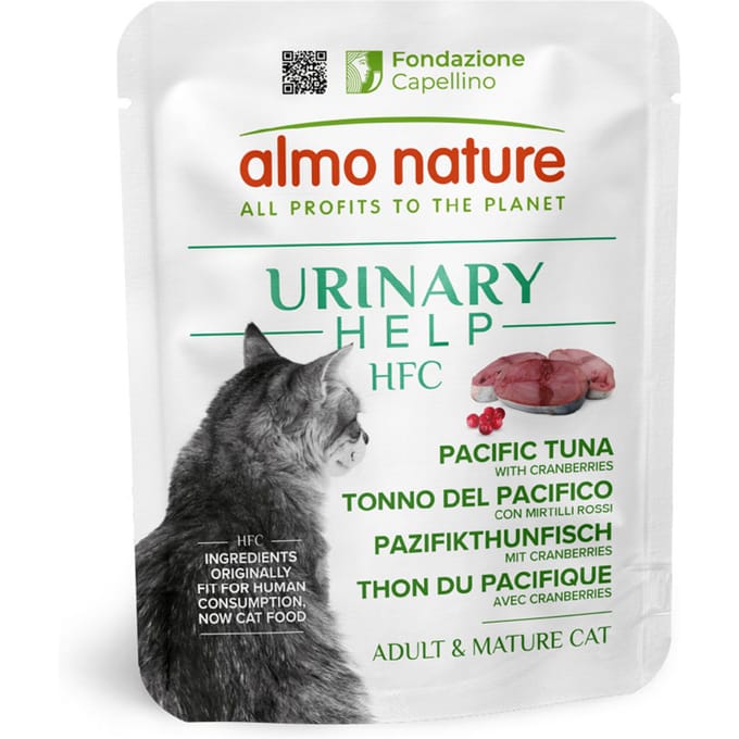 Voordeelverpakking: 24x50g Almo Nature HFC Urinary Help Pacific tonijn met veenbessen nat kattenvoer