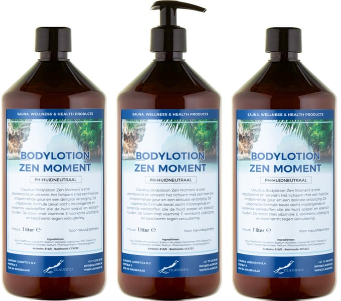 Bodylotion Zen Moment 1 Liter - met gratis pomp - set van 3 stuks