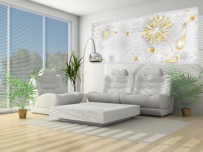 Abstract gold wallcovering
