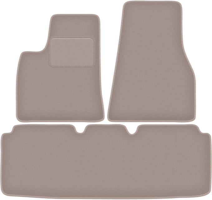 Beige velours vloermatten voor: Tesla Model S II sedan (2016-)
