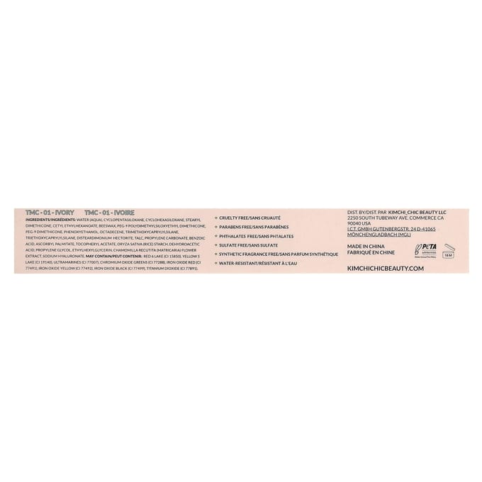 KimChi Chic Beauty, TheMost Concealer®, 01 Ivory, 18 g (0.63 oz) white