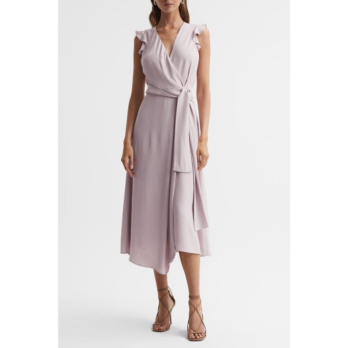 Reiss Willow Tie Front Midi Dress Taglia: 4 | Abiti Midi Outlet | Donna