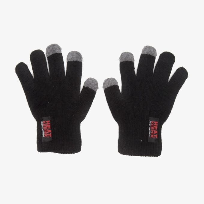 Thinsulate kinder handschoenen met touchscreen tip - Zwart - Maat 146/152