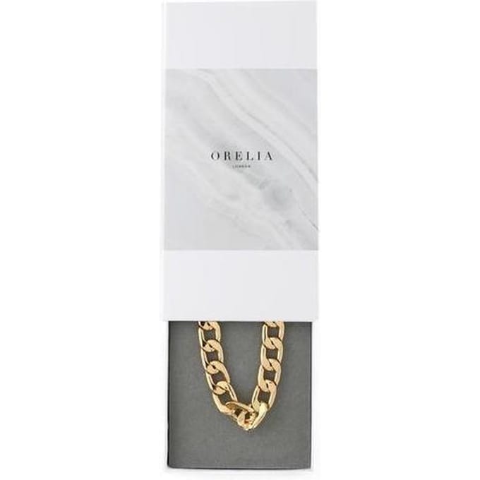 Orelia ketting gourmette schakel breed met giftbox