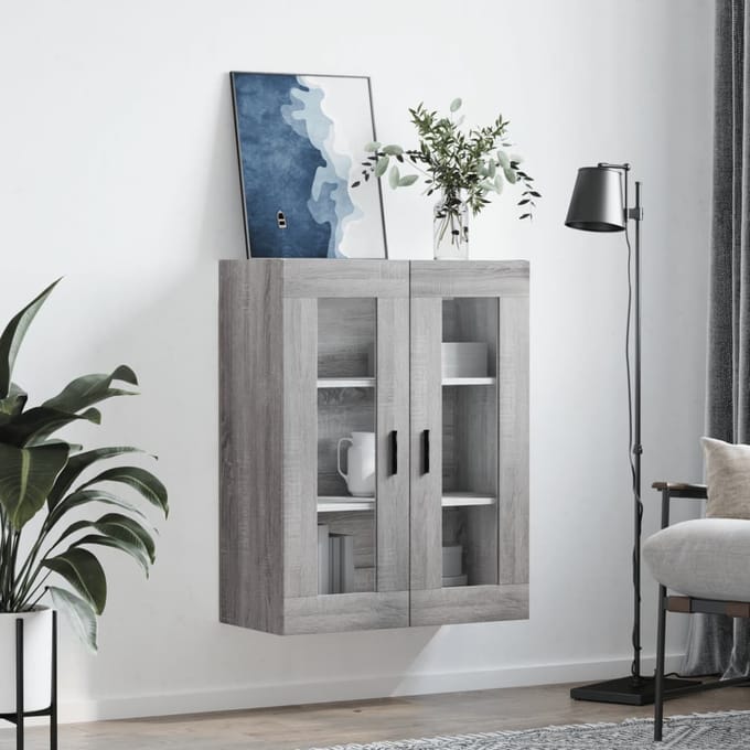 vidaXL - Bovenkast - 69,5x34x90 - cm - grijs - sonoma - eikenkleurig