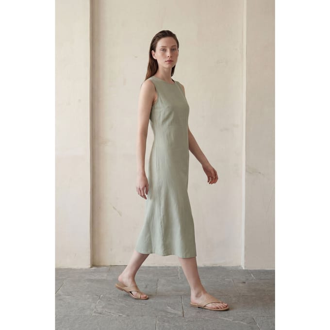 Rugdetail Midi-jurk
