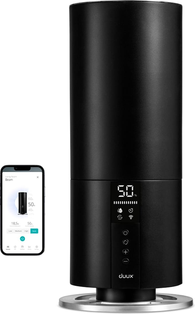 Duux Beam Mini 2 Smart Luchtbevochtiger met Hygrometer - 3 Liter Capaciteit - 300ml/u - Aromatherapie