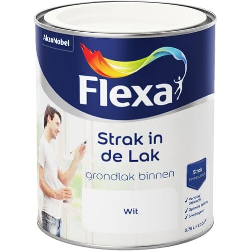 Flexa Strak In De Lak Grondverf - Hout, Metaal En Plastic - Wit - 750ml