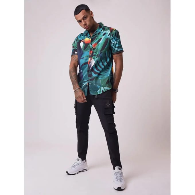 Shirt met korte mouwen en tropisch patroon Project X Paris