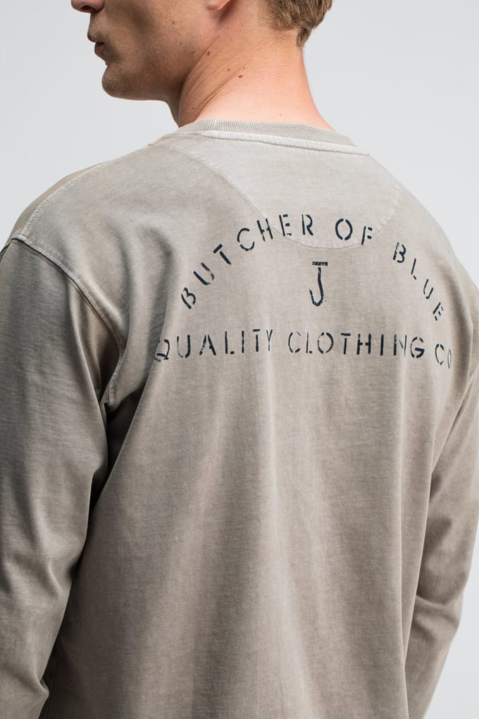 Butcher of Blue Army Qcc Loose Tee Ls Slate Grey Vd Größe: S | Pullover Outlet | Herren | Grau