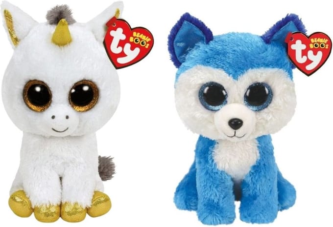 Ty - Knuffel - Beanie Boo's - Pegasus Unicorn & Prince Husky
