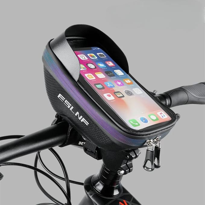 Harde Schaal Telefoontas Fietstas Stuur Tas Waterdicht Grote Capaciteit Touchscreen Compatibel Fietsaccessoires gray