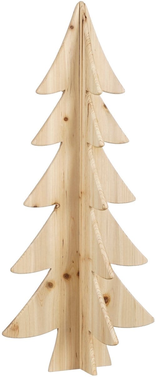 House of Seasons Decoratie Kerstboom - H78 x Ø36 cm - Dennenhout - FSC 100% - Bruin