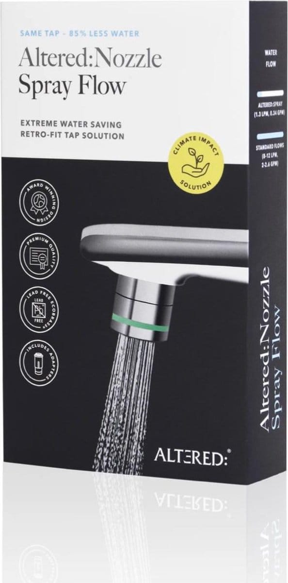 Altered Single Spray - Perlator met 85% besparing - Duurzaam en Energiebewust - Ecobrass