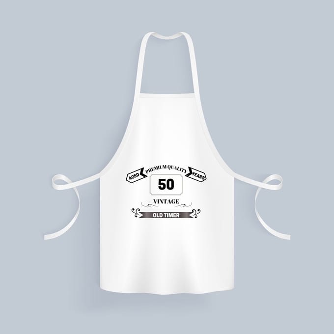 Akyol - oldtimer 50 jaar Keukenschort - Verjaardag cadeau - papa - collega - grappige tekst - 82 bij 71 cm