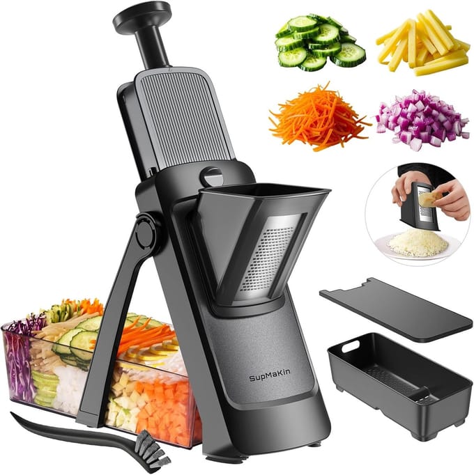SnelShoppen - Upgrade Safe Mandolin Cutter - Multi Vegetable Chopper, Potato Slicer, Onion Chopper, Cheese Cutter - Veilig en Snel Snijden in de Keuke