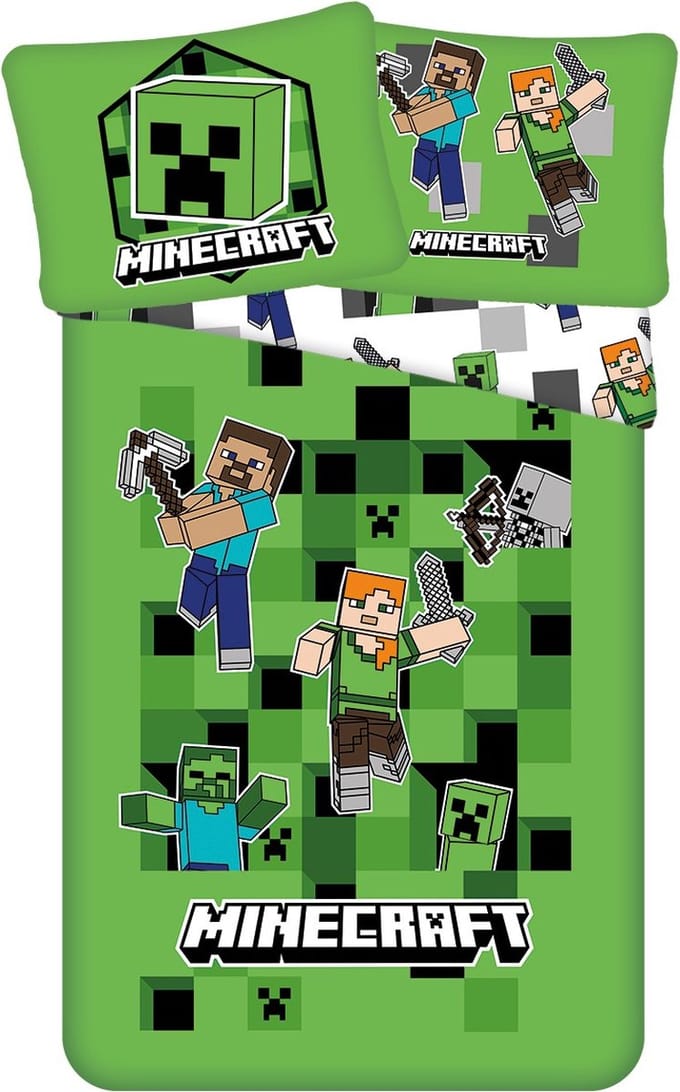 Minecraft Dekbedovertrek, Out of the Box - 140 x 200 + 70 x 90 cm - Polyester