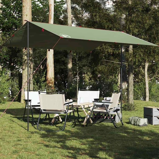 vidaXL - Kampeerluifel - waterdicht - 360x294 - cm - groen