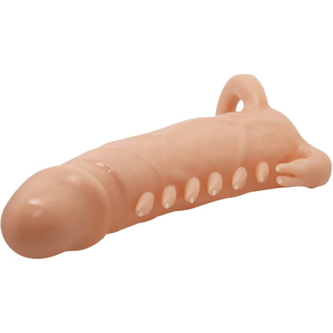 Pretty Love - Emmit - Penis Sleeve Met geribbeld ontwerp - Lichte Huidskleur