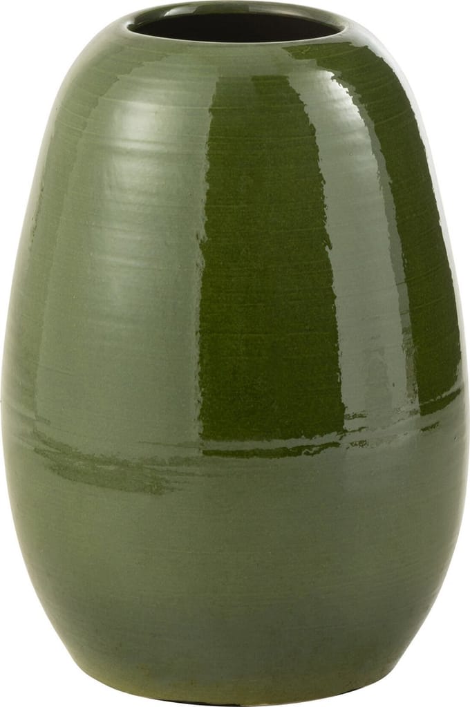 J-Line vaas Lola - porselein - groen - medium - 40 cm hoog