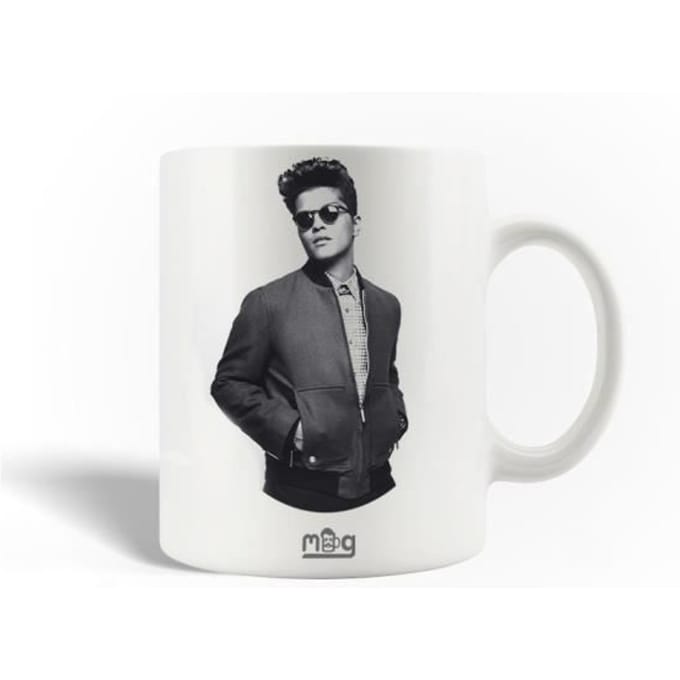 Mug en Céramique - Bruno Mars - 30cl - Compatible Lave-Vaisselle - Design Contemporain - Blanc blanc