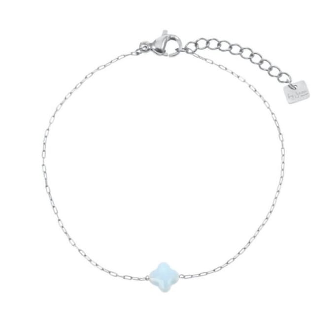 By Jam - clover light blue - armband - stainless steel - kadotip
