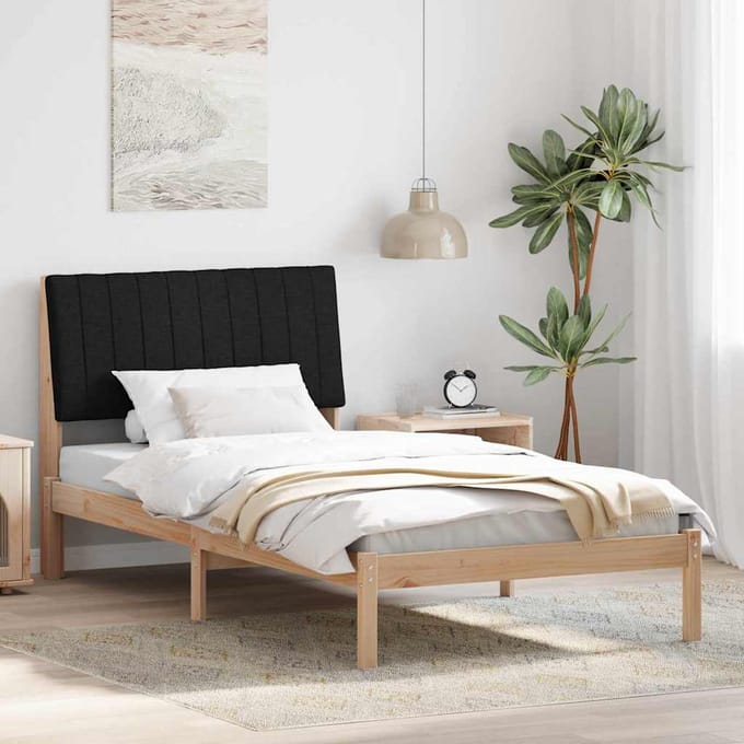 vidaXL - Bedframe - met - hoofdeinde - Bruin - 100 - x - 200 - cm - Massief - grenenhout