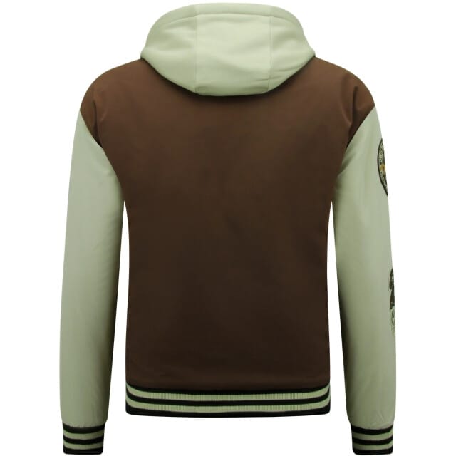 Baseball Jacket - Tussenjas Heren - College Jacket met Capuchon Oversized - 8632 - Bruin