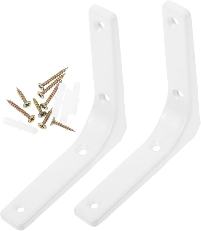 Plankdragers Set - Wandsteunen Steunen - Planken Ophangen - Verborgen Ontwerp - 10x10 cm - Wit