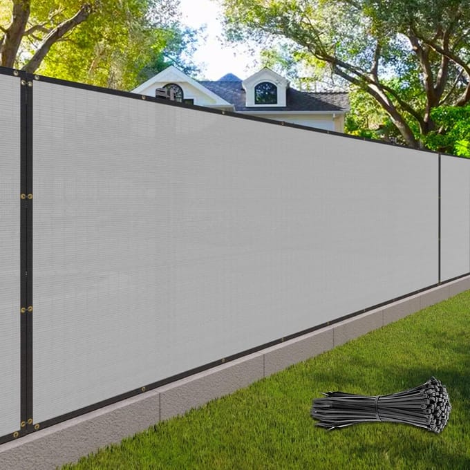 Privacy Scherm 244x1524 cm Grijs voor Erfafscheiding en Tuin