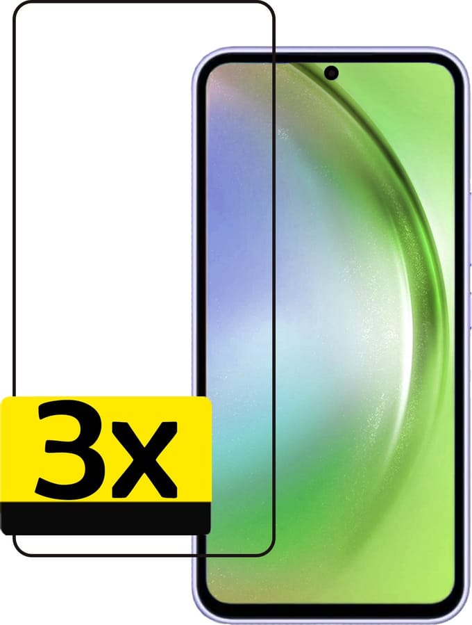 Screenprotector - Geschikt voor Samsung Galaxy A54 - 3 Stuks - Full Cover - Beschermglas - Gehard Glas - Tempered Glass - Screen Protector
