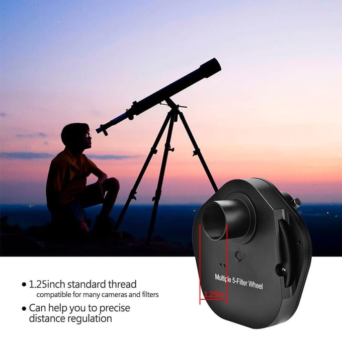 1.25 inch Oculair 5 Positie Handmatig Filterwiel T2 Mount Camera Adapter voor Telescopen white