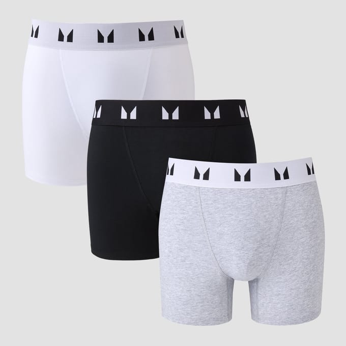 MP boxershorts voor heren (verpakking met drie stuks) - Zwart / Wit / Grijs - XL