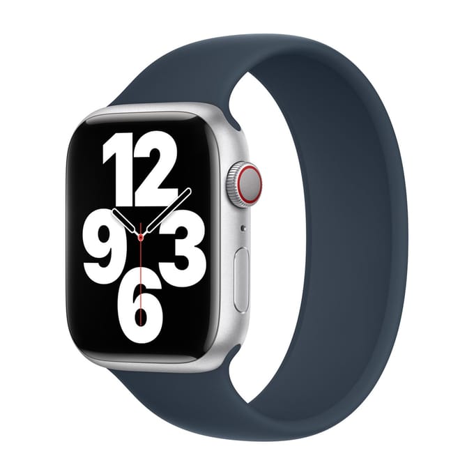 Apple Siliconen solobandje voor de Apple Watch | 44/45/46/49 mm - Maat 7 - Storm Blue